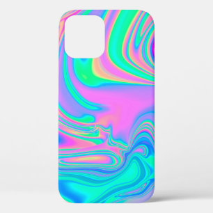 玉虫色のホログラフィックテクスチャ鮮やかイン iPhone 12ケース
