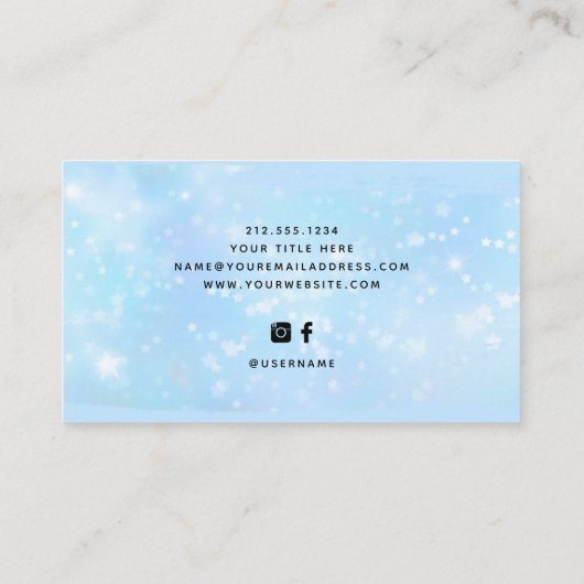 玉虫色フェイクの青とトレンディー 名刺 (裏面)