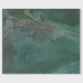 玉1抽象芸術グリーンマーブルラッピング紙 ラッピングペーパー (フラット)