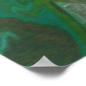 玉3流体深いグリーン抽象芸術ポスタープリント ポスター (角)