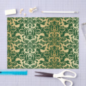 玉,フェイク金ゴールド,ダマスク,ヴィンテージ,アンティーク,パターン,カイ 薄葉紙 (クラフト)