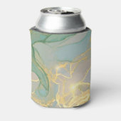 玉、金ゴールド大理石のテクスチャ、抽象芸術の背景。 缶クーラー (缶裏面)