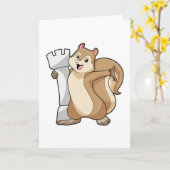 王とチェスをするリス カード (黄色い花)