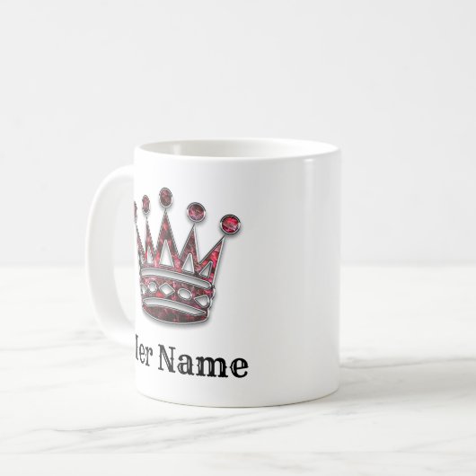 王と女王が彼と彼女の王パーソナライズされた冠 コーヒーマグカップ (正面左)