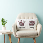 王と女王が彼と彼女の王パーソナライズされた冠 ランバークッション (椅子)