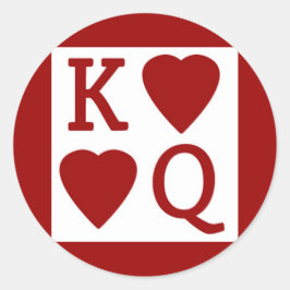 王と女王のハートシール ラウンドシール