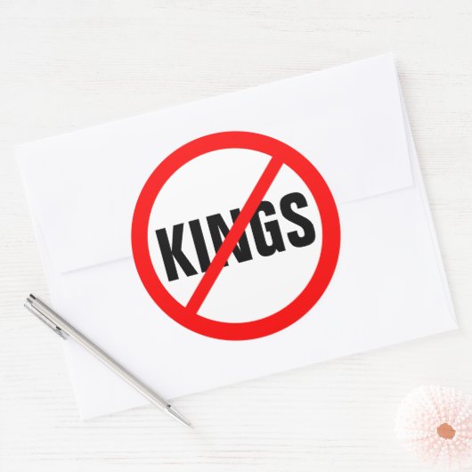 「王なし」 ラウンドシール (封筒)