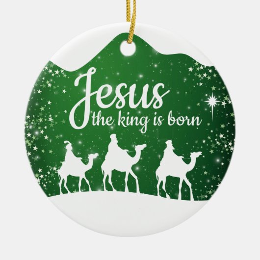 王なるイエスが生まれる 聖句 ⛪️ 🎄 セラミックオーナメント (正面)