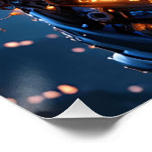 王のハート- 白熱［赤熱］光を放つ Cyber Lion ポスター (コーナー)