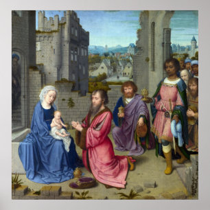 王の崇拝 – Gerard David - c1475 ポスター
