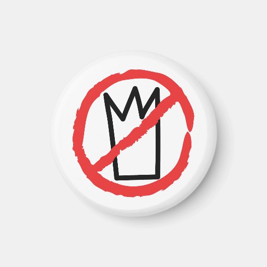 王の抗議ロゴなし、赤い停止のサインなし マグネット (正面)