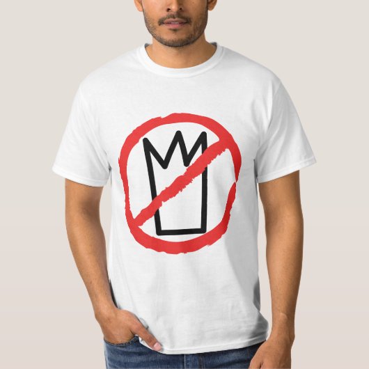 王の抗議ロゴなし、赤い停止のサインの王冠なし Tシャツ (正面)