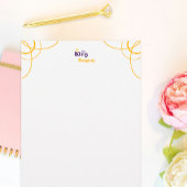 王の文房具を紫色に 便箋