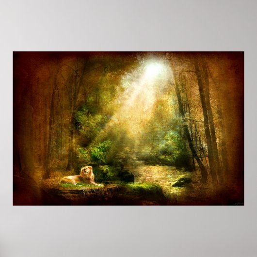 王の謙虚さ(ライオンアートポスター) ポスター (正面)