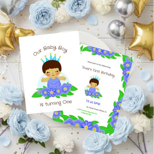 王の赤ちゃん男の子 招待状