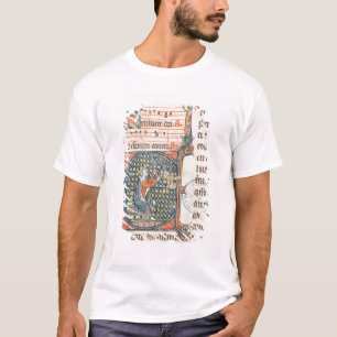 王の遊ぶことを描写しているデイヴィッドHistoriatedのイニシャル Tシャツ