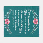 王のChristian Inspirational娘 フリースブランケット (正面(横))