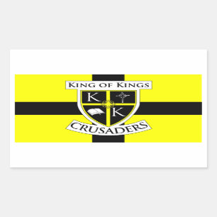 王のCrusaders Flag Sticker王 長方形シール