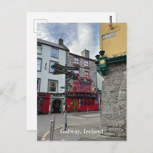 王はアイルランドのゴールウェイで高通りに向かう ポストカード (正面/裏面)