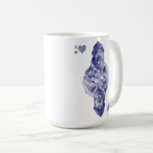 王はトランプの一組のスーツの一つである。 コーヒーマグカップ (正面右)