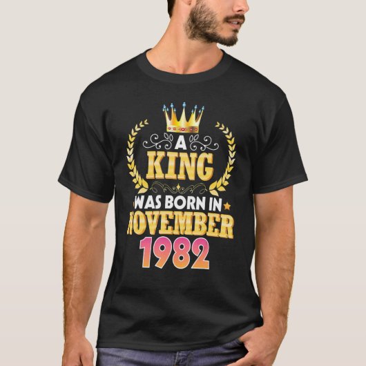 王は1982年11生まれ月のハッピーバースデー40 Tシャツ (正面)