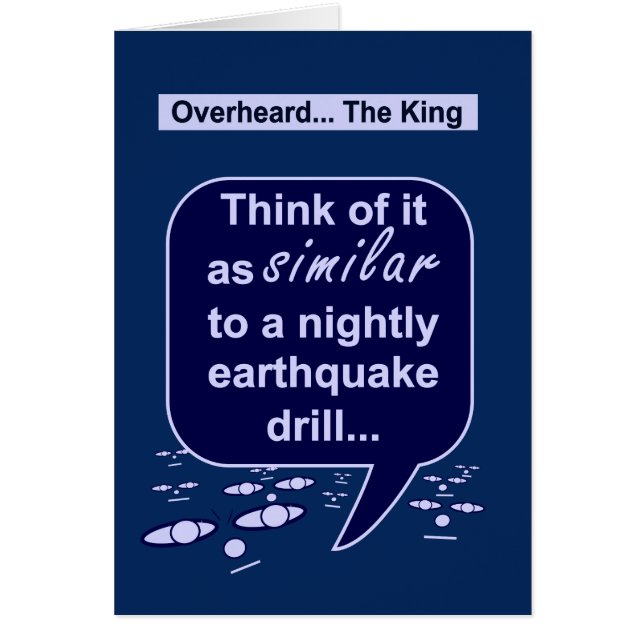 王はtidinessに地震のドリルを好みます (正面)