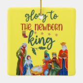 王への栄光生まれたばかりの セラミックオーナメント (裏面)