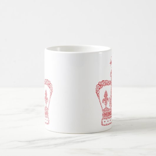 王または女王の王冠 コーヒーマグカップ (中央)