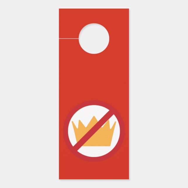 王よ！アンチトランプ赤 ドアノブサイン (正面)