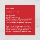 王よ!アンチトランプ離れスクエアンド スクエア名刺 (裏面)