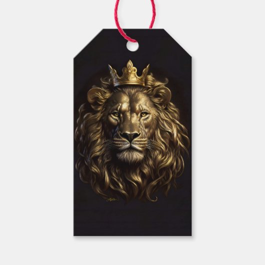 王よ！オズの臆病ではないライオン ギフトタグ (正面)