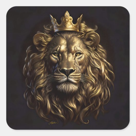 王よ!オズの臆病ではないライオン スクエアシール (正面)