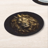 王よ！オズの臆病ではないライオン ラウンドペーパーコースター (アングル)