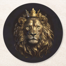 王よ!オズの臆病ではないライオン ラウンドペーパーコースター