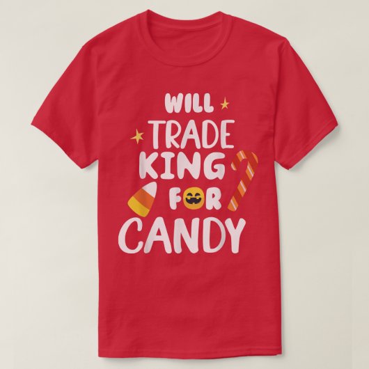 王を交換してキャンディのマッチングおもしろいハロウィンにする Tシャツ (デザイン正面)