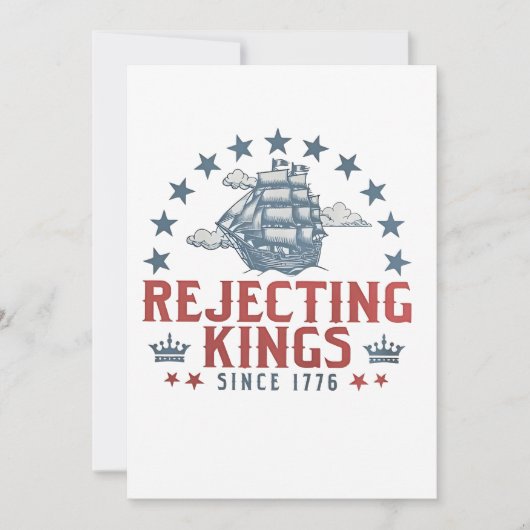 王を拒否する1776年7月4日 招待状 (正面)