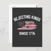 王を拒絶する1776年7月4日 ポストカード (正面/裏面)