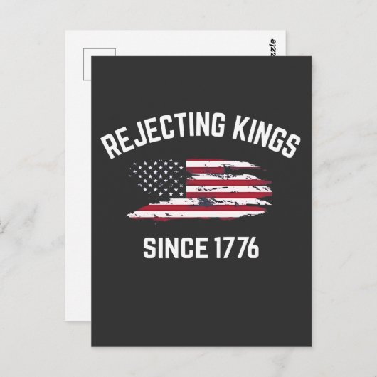 王を拒絶する1776年7月4日 ポストカード (正面/裏面)