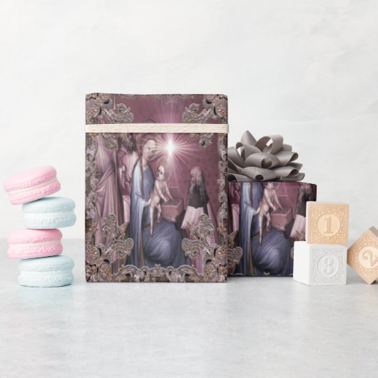 王エレガントは生まれベビー ラッピングペーパー (ベビーシャワー)