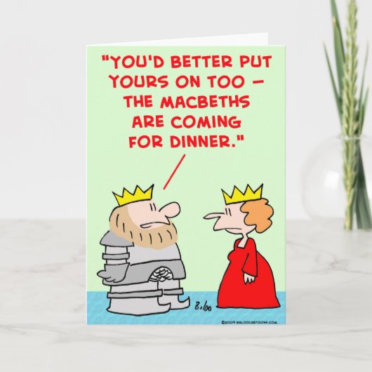 王クイーンアーマーマクベスディナーシェークスピア カード (正面)