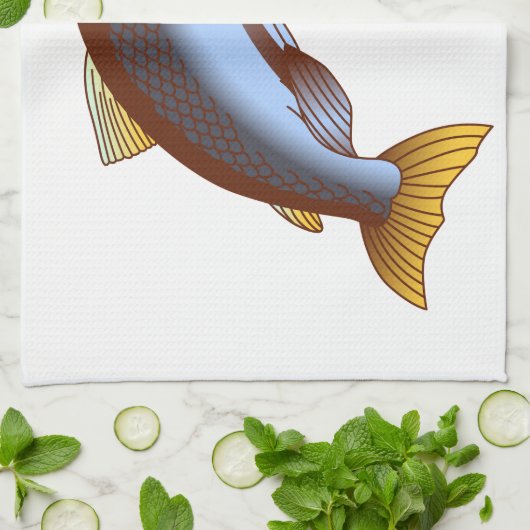 王サケ キッチンタオル (折り畳み)