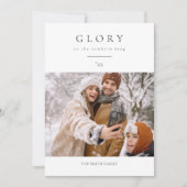 王シンプルのクリスマス生まれたばかりの写真への栄光 シーズンカード (正面)