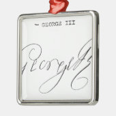 王ジョージ三世の署名 メタルオーナメント (左)