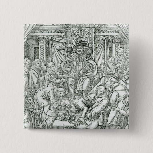 王ヘンリー八世1534年によって抑制される法皇 缶バッジ (正面)