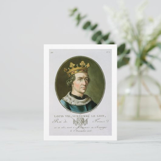 王ルライオンというルイ8世のポートレート ポストカード (スタンド正面)