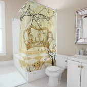 王冠および枝ファンタジー シャワーカーテン (インサイチュ)
