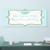 王冠および水玉模様のキンセアニェラの旗 横断幕 (トレードショー)