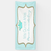 王冠および水玉模様のキンセアニェラの旗 横断幕 (縦)