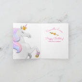 王冠および王笏を持つピンクのユニコーンのプリンセス カード (内部)