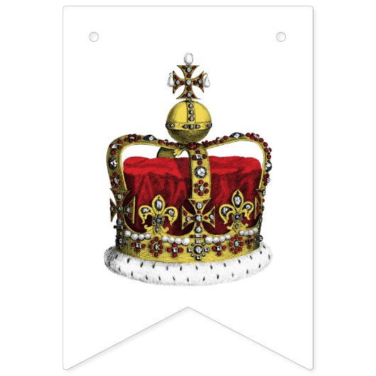 王冠および英国国旗の王室のな旗 バンティングフラッグ (第1の旗)